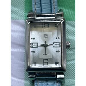 NY&C Silver Tone Baby Blue Band Women’s Quartz Watch